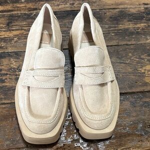 Dolce Vita Women’s Light Beige Suede Penny Loafers